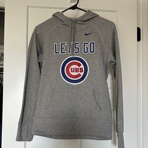 Nike Women’s Gray "Let's Go Cubs" Hoodie with Blue and Red Logo